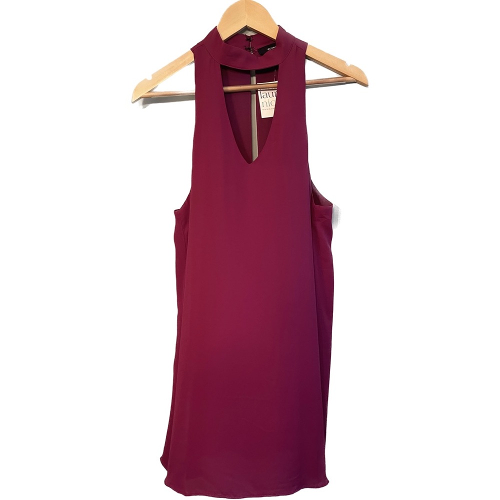 NWT High Neck Cutout Halter Dress - Magenta - Size M